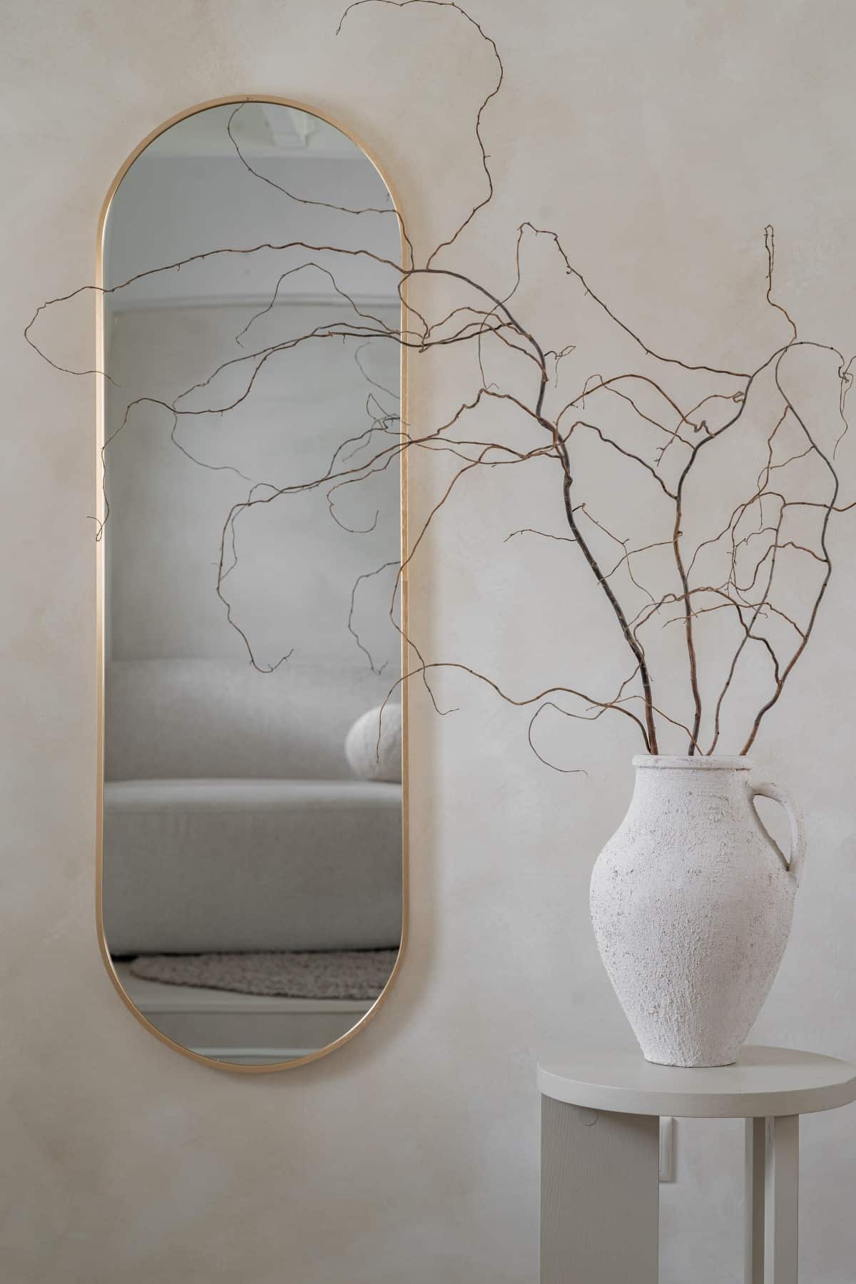 Lara | ovale spiegel 125x40cm | zacht goud