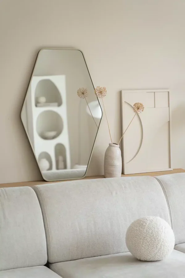 Hexagon spiegel 90×60 cm – Greige