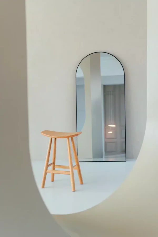 Boogspiegel 180×80 cm – Zwart