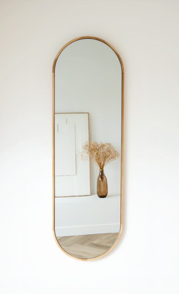 Ovale spiegel Eikenhout 125×40 cm