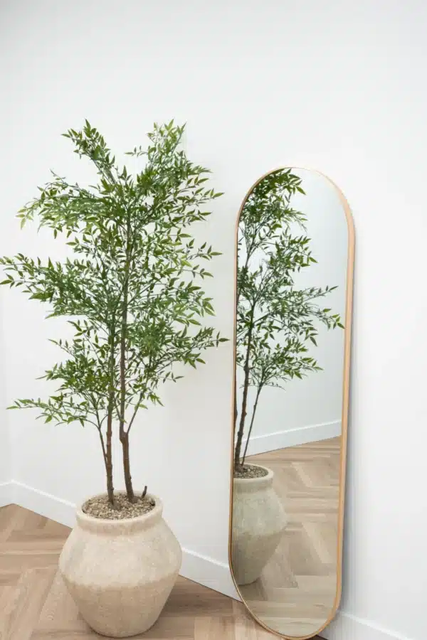 Ovale spiegel 170×50 cm – Zacht goud