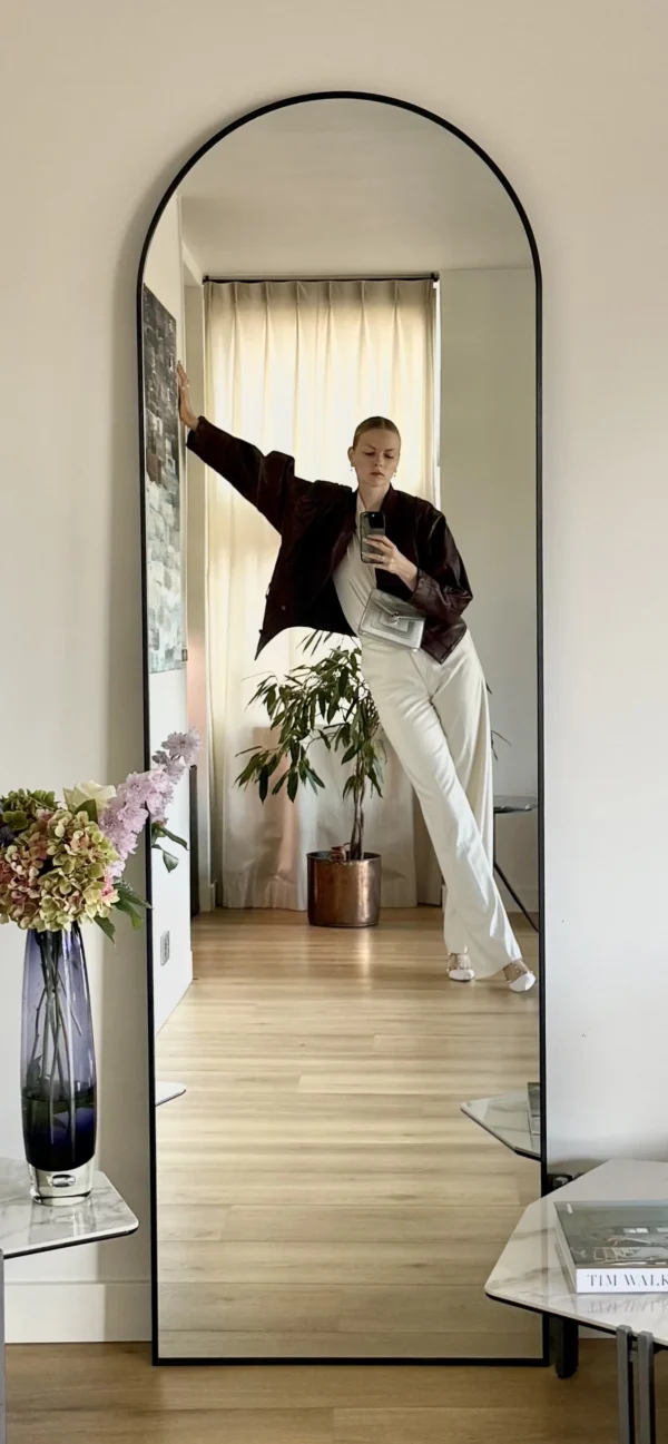 Boogspiegel 190×60 cm – Zwart
