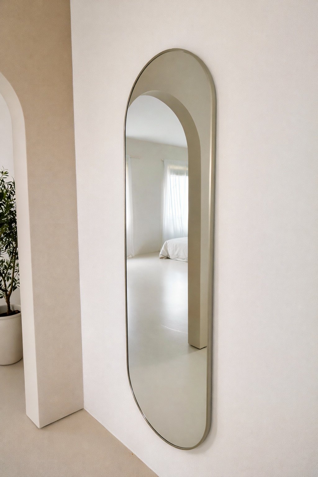 Lara Ovale spiegel 190x60 cm - greige 3